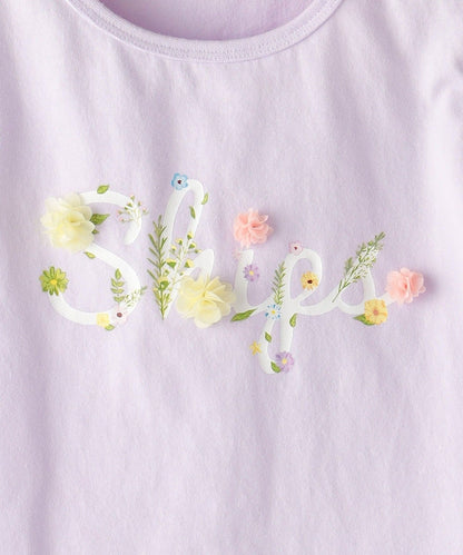 SHIPS KIDS:フラワー ロゴ 半袖 TEE(80〜90cm)