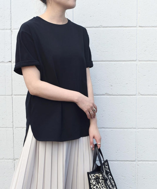 SHIPS any:ラウンドヘムハーフスリーブTEE