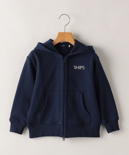 SHIPS KIDS:100〜130cm / ロゴ フード ジップ パーカー