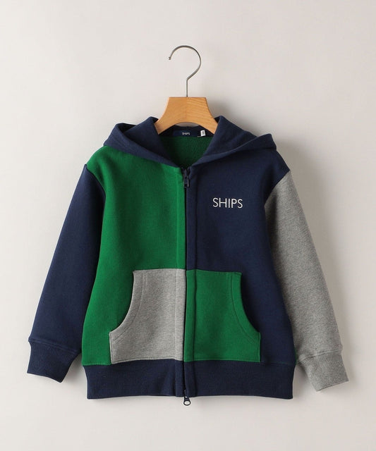 SHIPS KIDS:100〜130cm / ロゴ フード ジップ パーカー