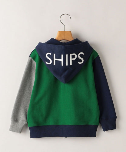SHIPS KIDS:100〜130cm / ロゴ フード ジップ パーカー