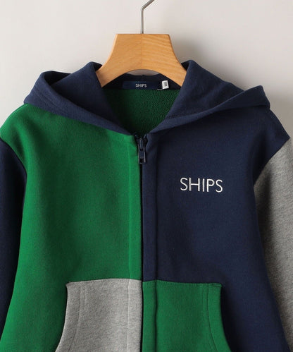 SHIPS KIDS:100〜130cm / ロゴ フード ジップ パーカー