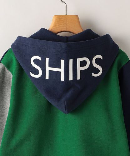 SHIPS KIDS:100〜130cm / ロゴ フード ジップ パーカー