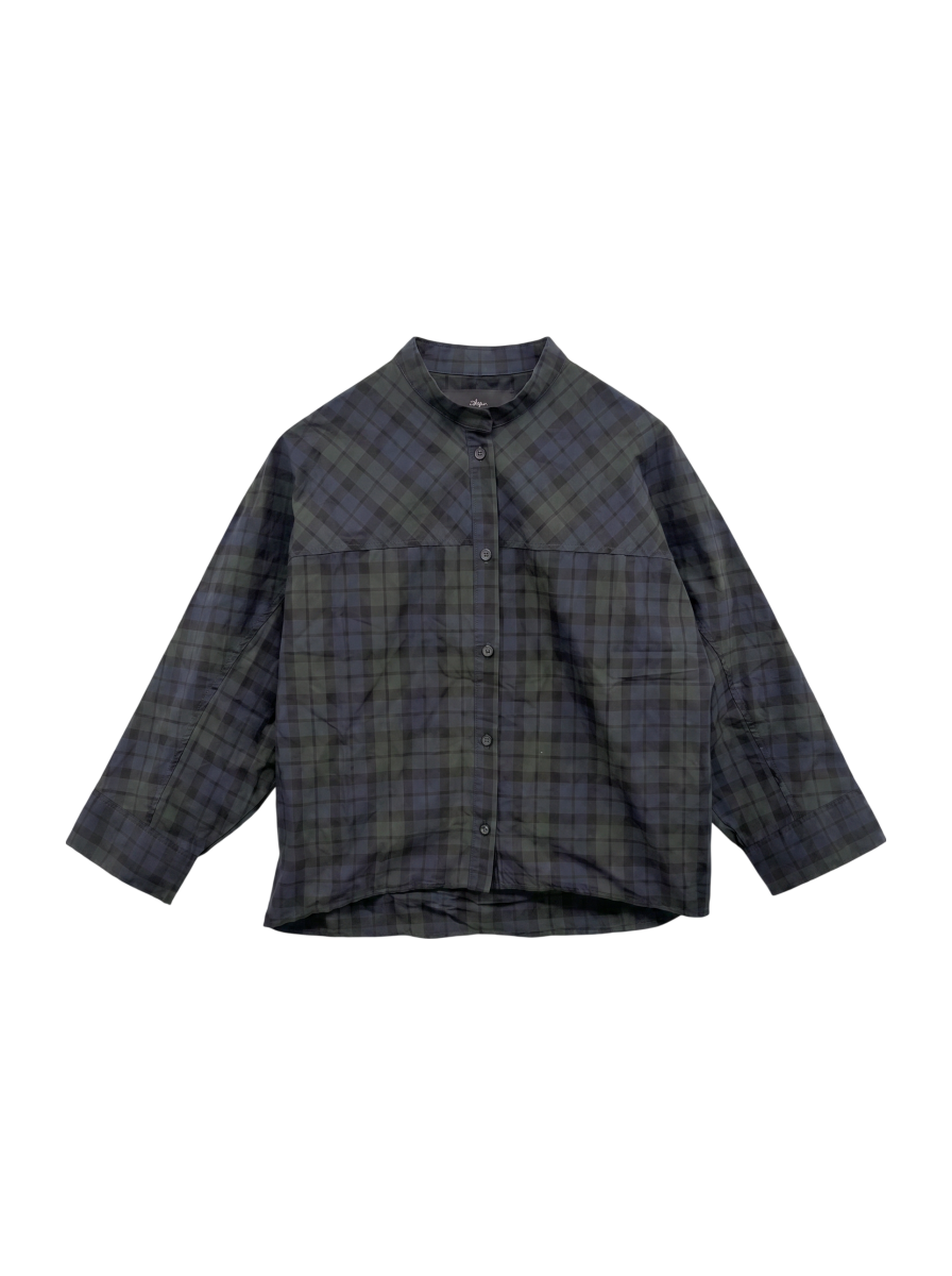 SHIPS Primary Navy Label:〈洗濯機可能〉ブラック ウォッチ シャツ