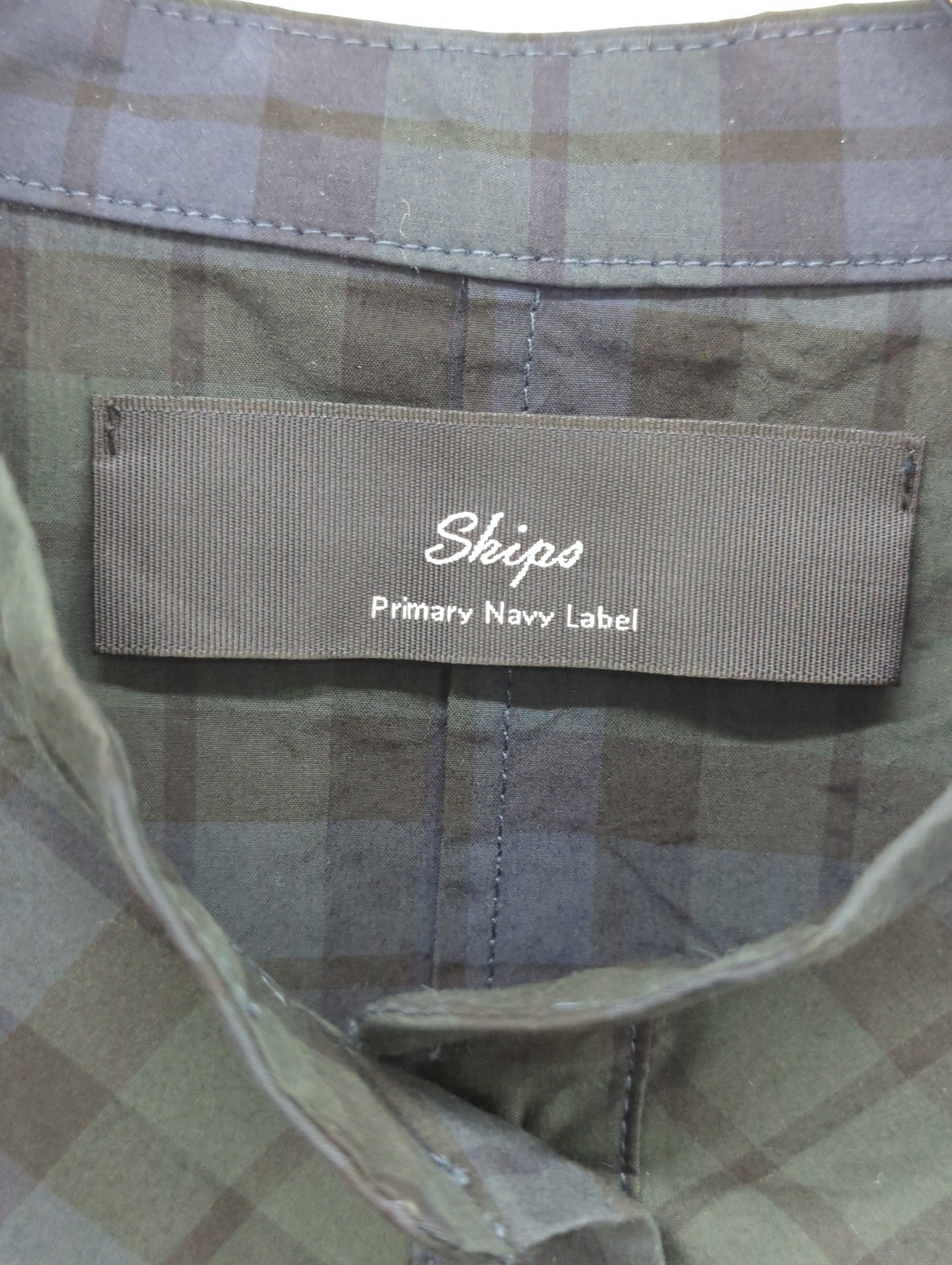 SHIPS Primary Navy Label:〈洗濯機可能〉ブラック ウォッチ シャツ
