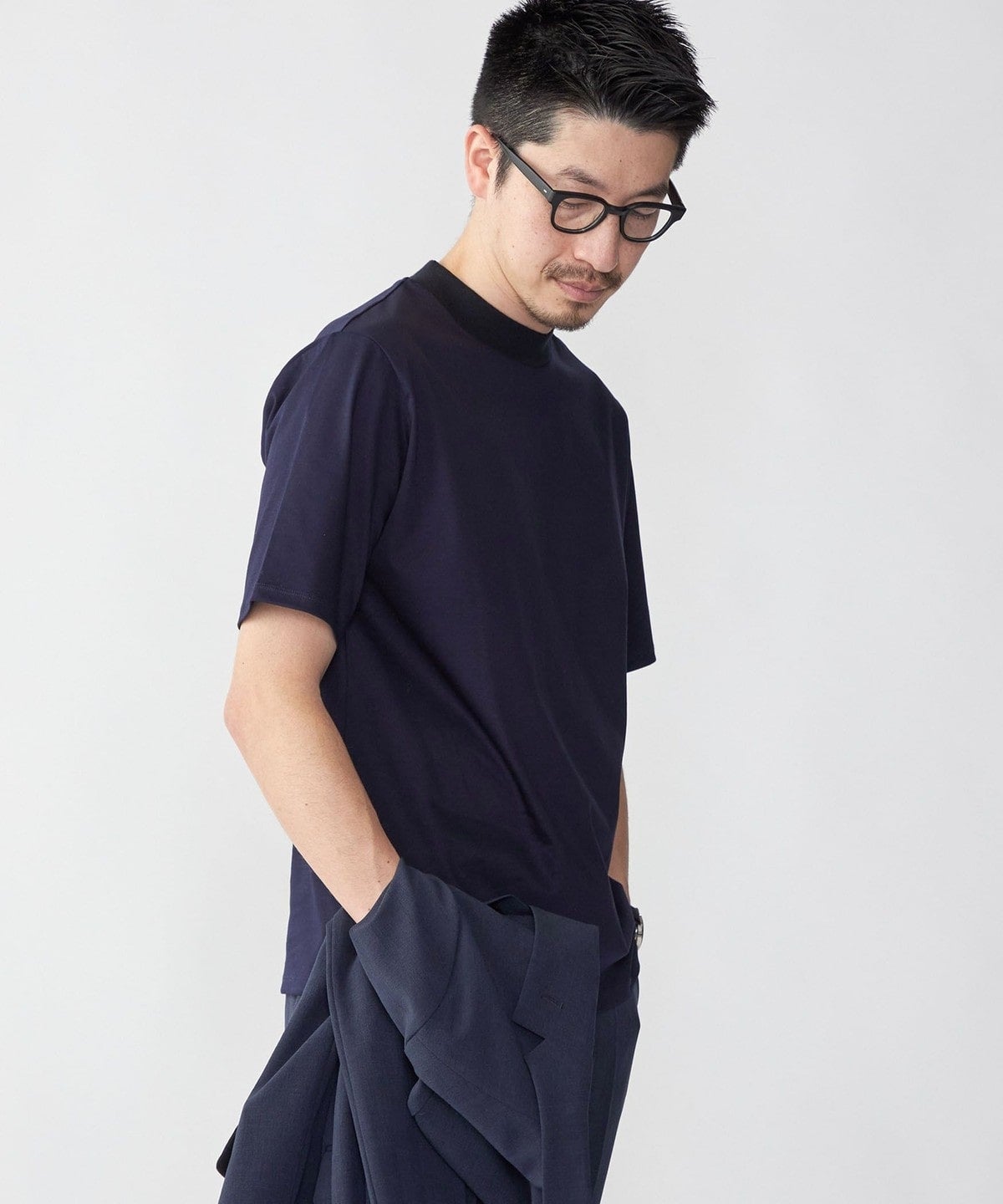 SHIPS: ALBINI モックネック ショートスリーブ Tシャツ