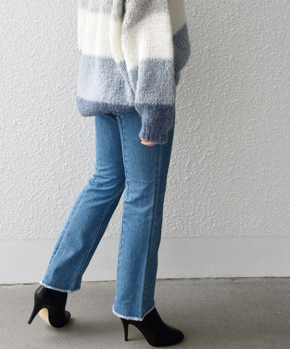 SHIPS any:〈ウォッシャブル〉センタークリース デニム パンツ［SHIPS any DENIM］