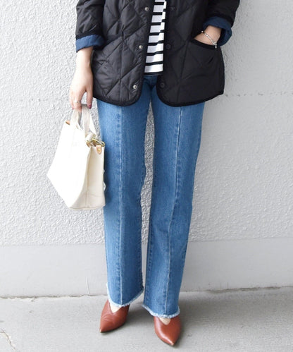 SHIPS any:〈ウォッシャブル〉センタークリース デニム パンツ［SHIPS any DENIM］
