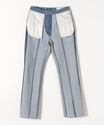 SHIPS any:〈ウォッシャブル〉センタークリース デニム パンツ［SHIPS any DENIM］
