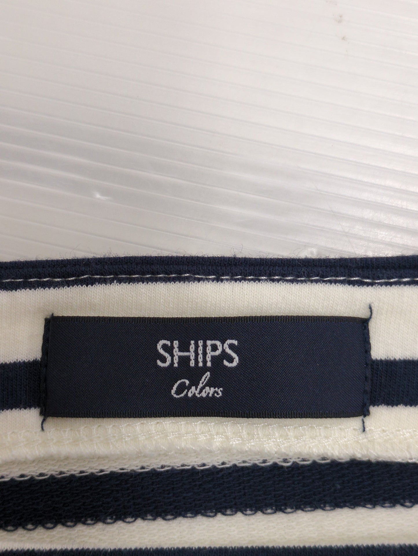 SHIPS Colors:ミニ ウラケ ボーダー クロップド トップス