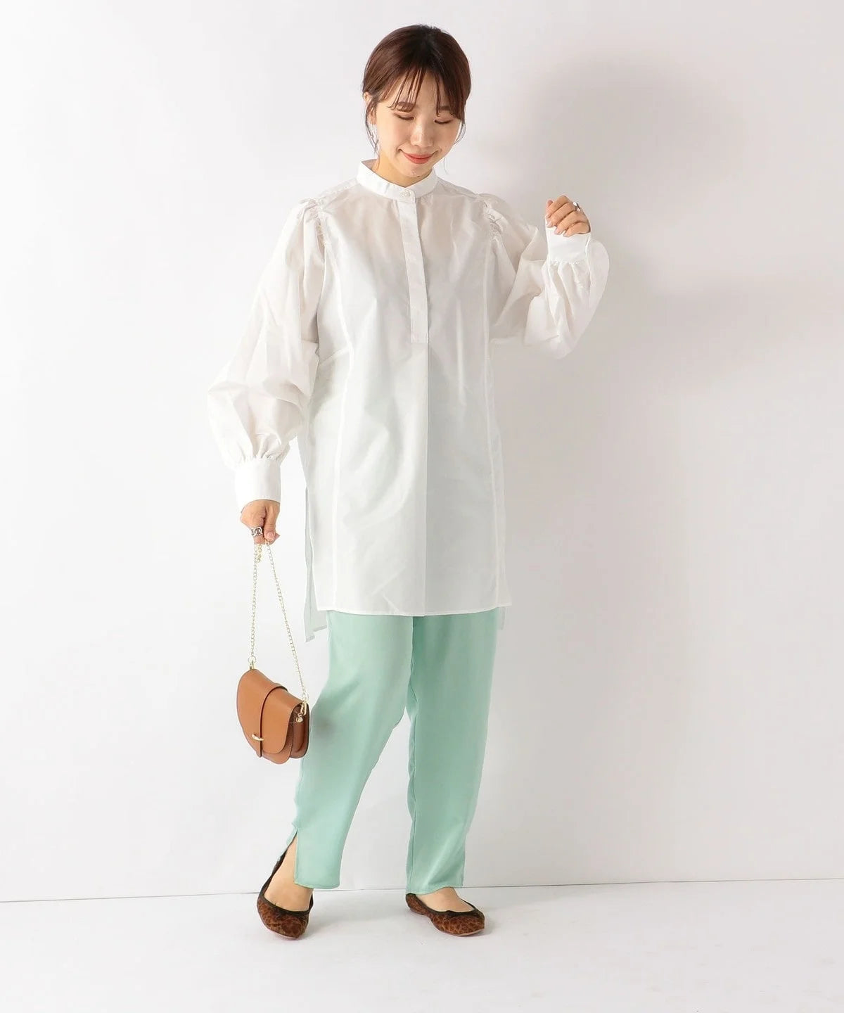 SHIPS any: パフスリーブ ロング シャツ
