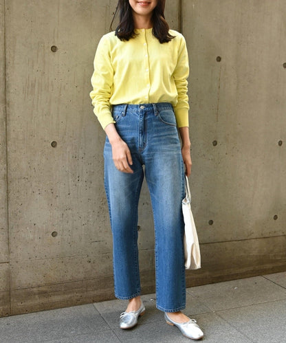 SHIPS any:〈ウォッシャブル〉ハイライズ ストレート デニムパンツ［SHIPS any DENIM］