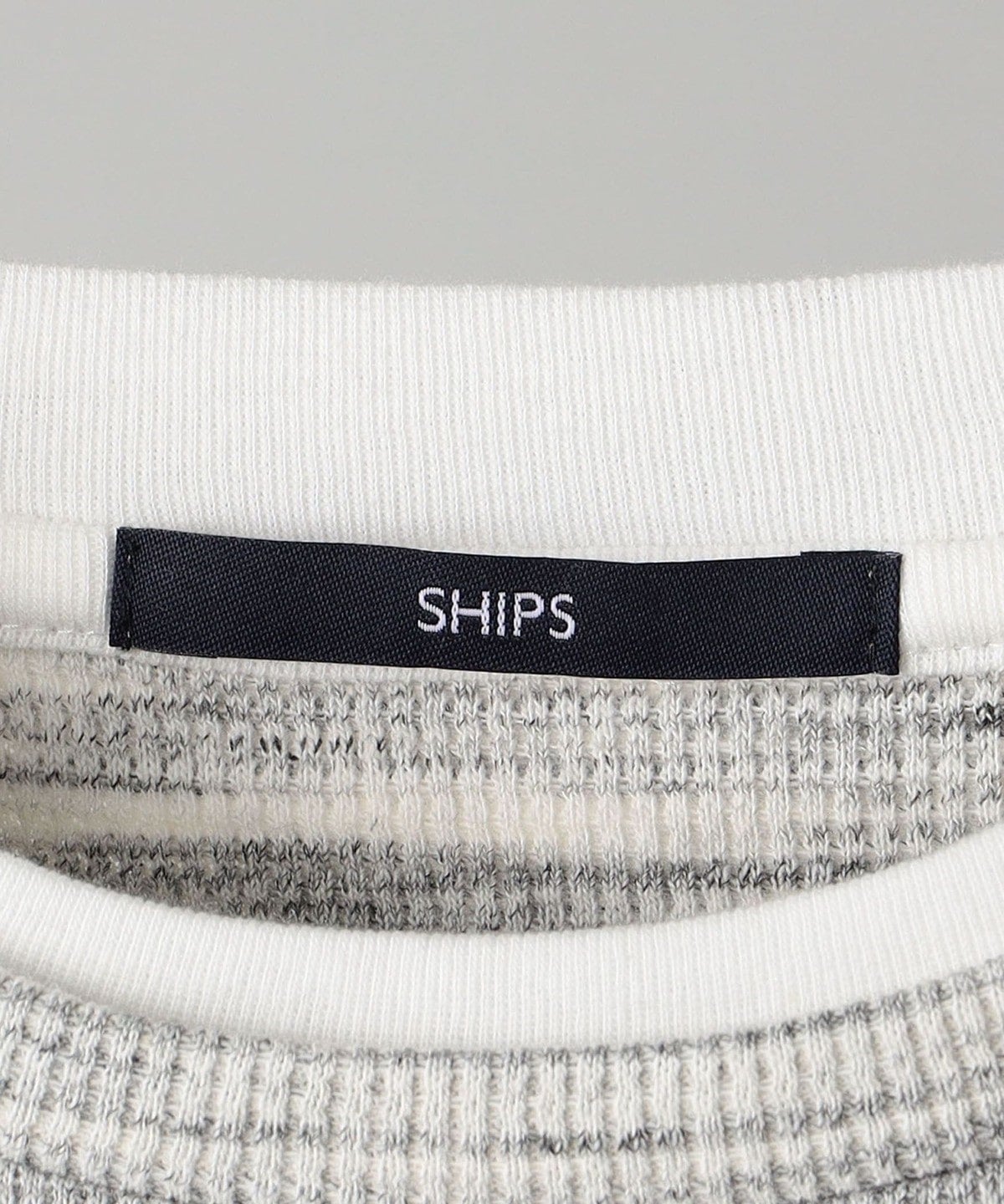 SHIPS: ワッフル フェイクレイヤード クルーネック Tシャツ (ロンT)