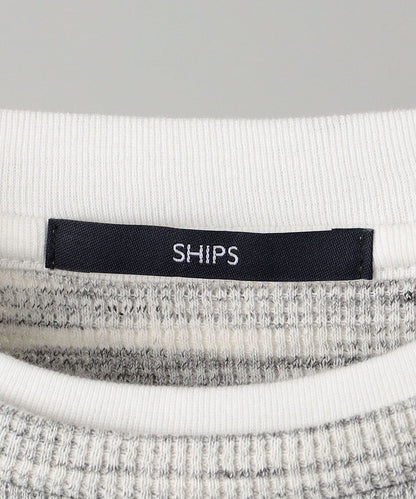 SHIPS: ワッフル フェイクレイヤード クルーネック Tシャツ (ロンT)