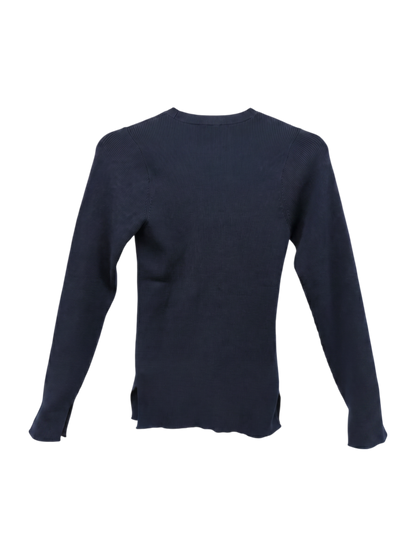 SHIPS Primary Navy Label:〈手洗い可能〉コットン リブ クルーネック プルオーバー
