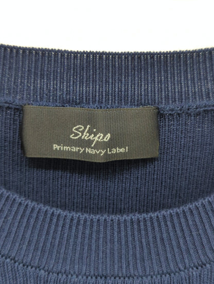 SHIPS Primary Navy Label:〈手洗い可能〉コットン リブ クルーネック プルオーバー