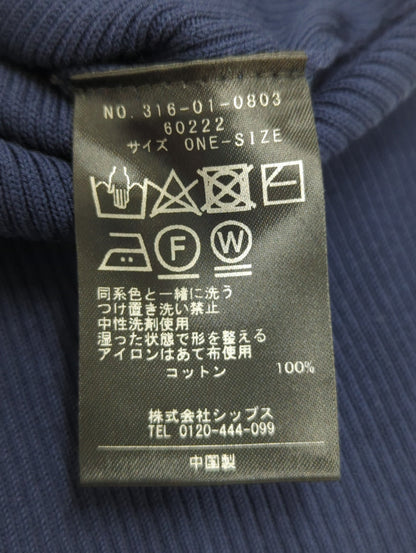SHIPS Primary Navy Label:〈手洗い可能〉コットン リブ クルーネック プルオーバー