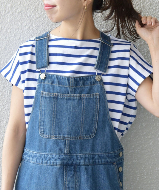 【SHIPS any別注】Le minor: ボートネック フレンチスリーブ ボーダーカットソー