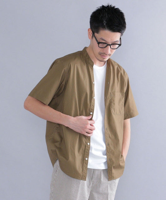 SHIPS: バンドカラー スキッパーシャツ S/S