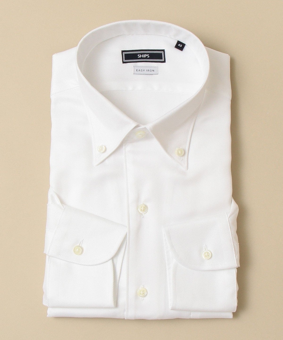SHIPS:【テレワーク対応可能】イージーアイロン イタリアンボタンダウン ツイル ソリッド シャツ