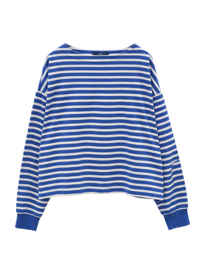SHIPS Colors:ミニ ウラケ ボーダー クロップド トップス
