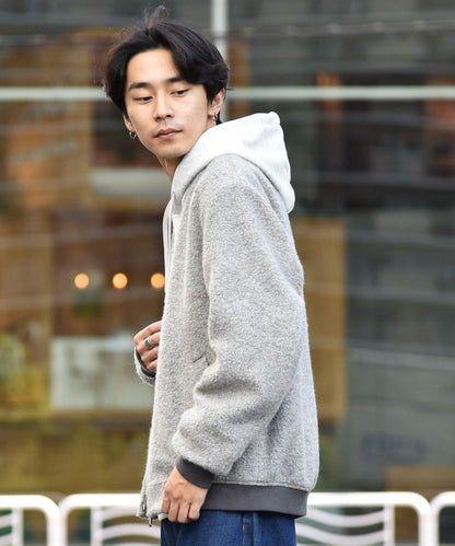 SHIPS: ウール ボア パイル リブ ブルゾン