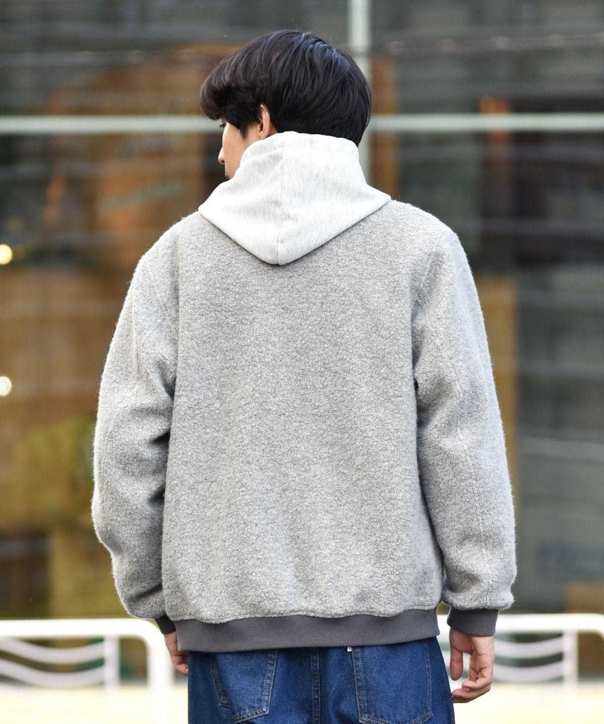 SHIPS: ウール ボア パイル リブ ブルゾン