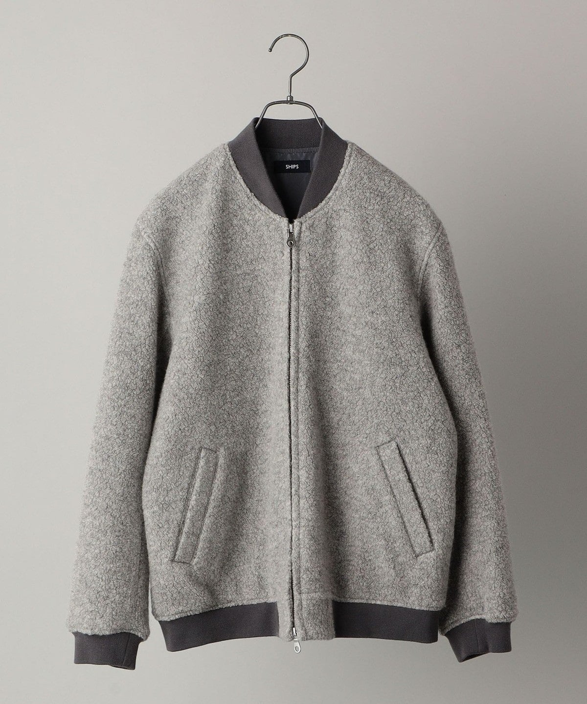 SHIPS: ウール ボア パイル リブ ブルゾン