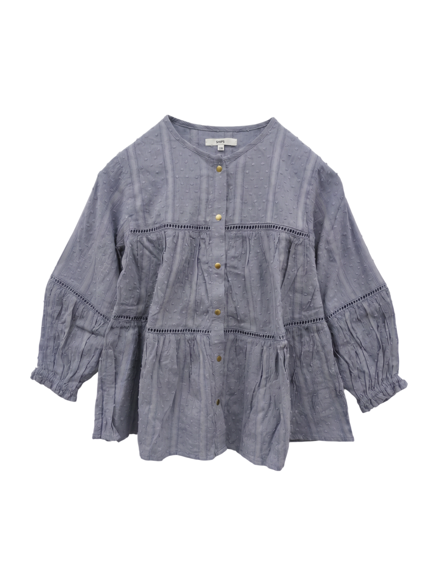 SHIPS KIDS:100〜130cm / スナップ ボタン ティアード ブラウス