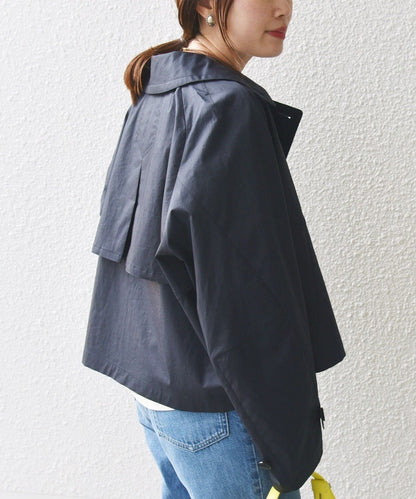 〈手洗い可能〉タイプライター ボリューム スリーブ ショート トレンチ コート