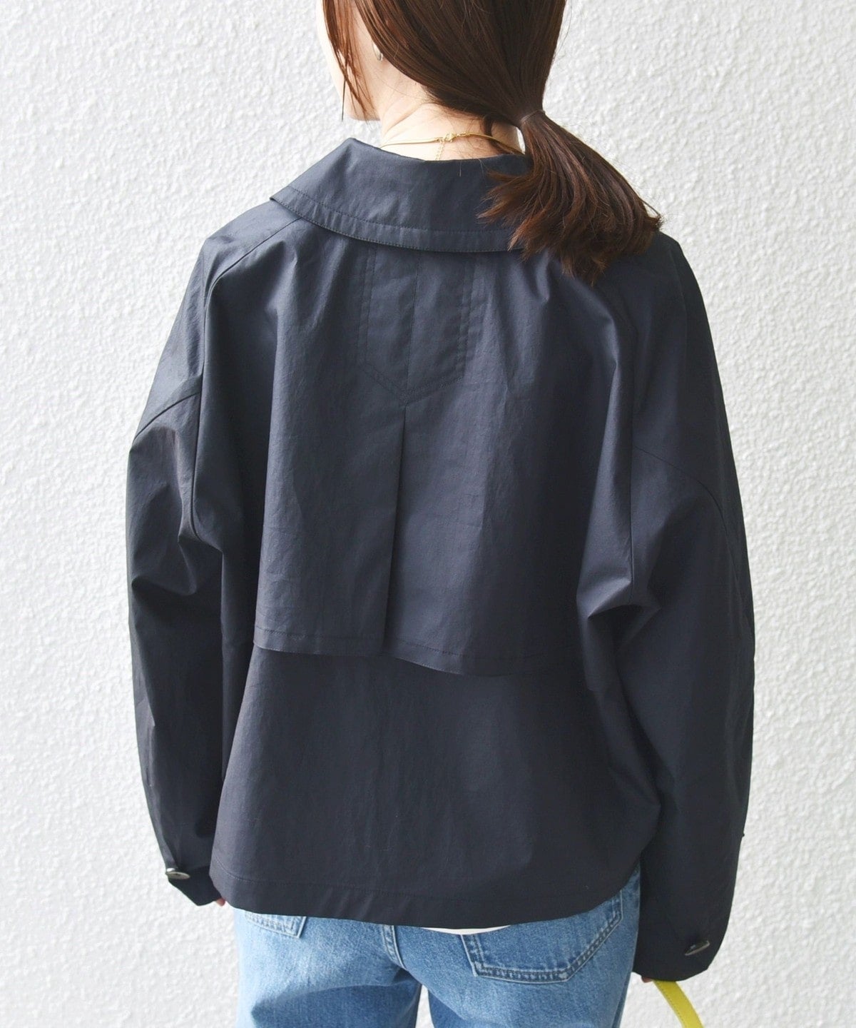 〈手洗い可能〉タイプライター ボリューム スリーブ ショート トレンチ コート