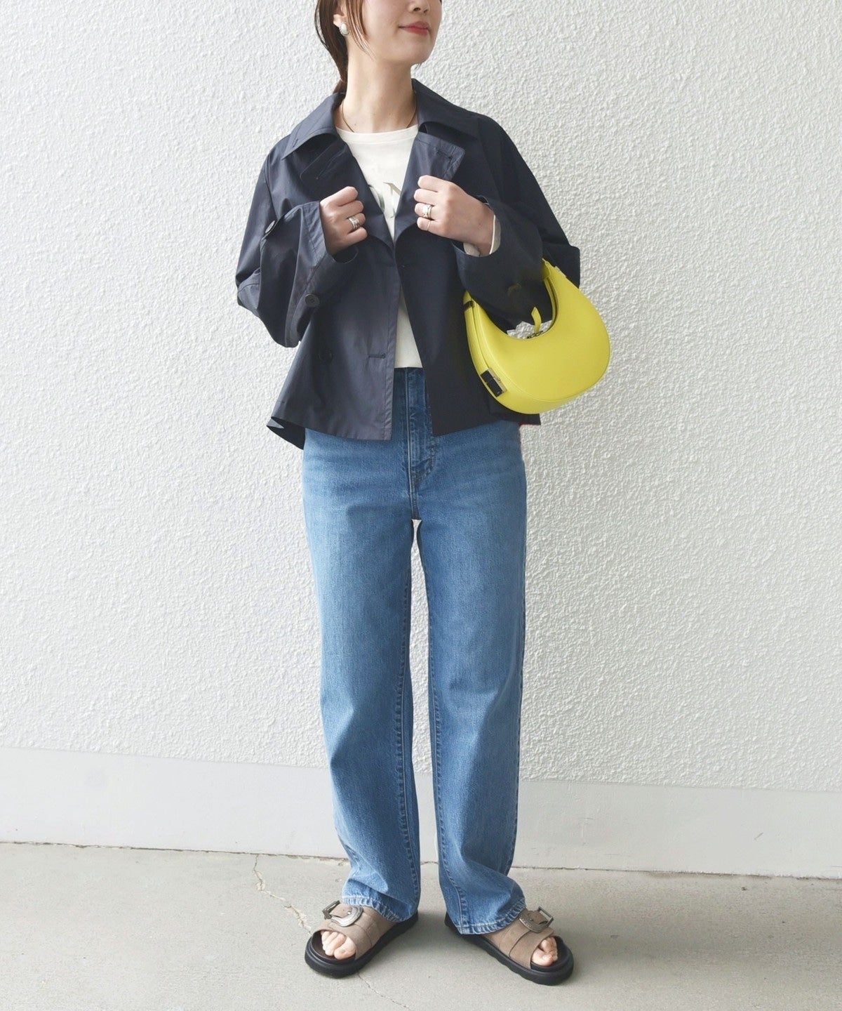 〈手洗い可能〉タイプライター ボリューム スリーブ ショート トレンチ コート