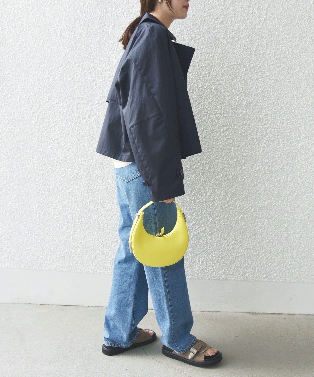 〈手洗い可能〉タイプライター ボリューム スリーブ ショート トレンチ コート