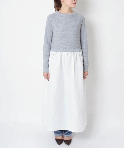 【WEB限定】〈手洗い可能〉ドッキングニットワンピース