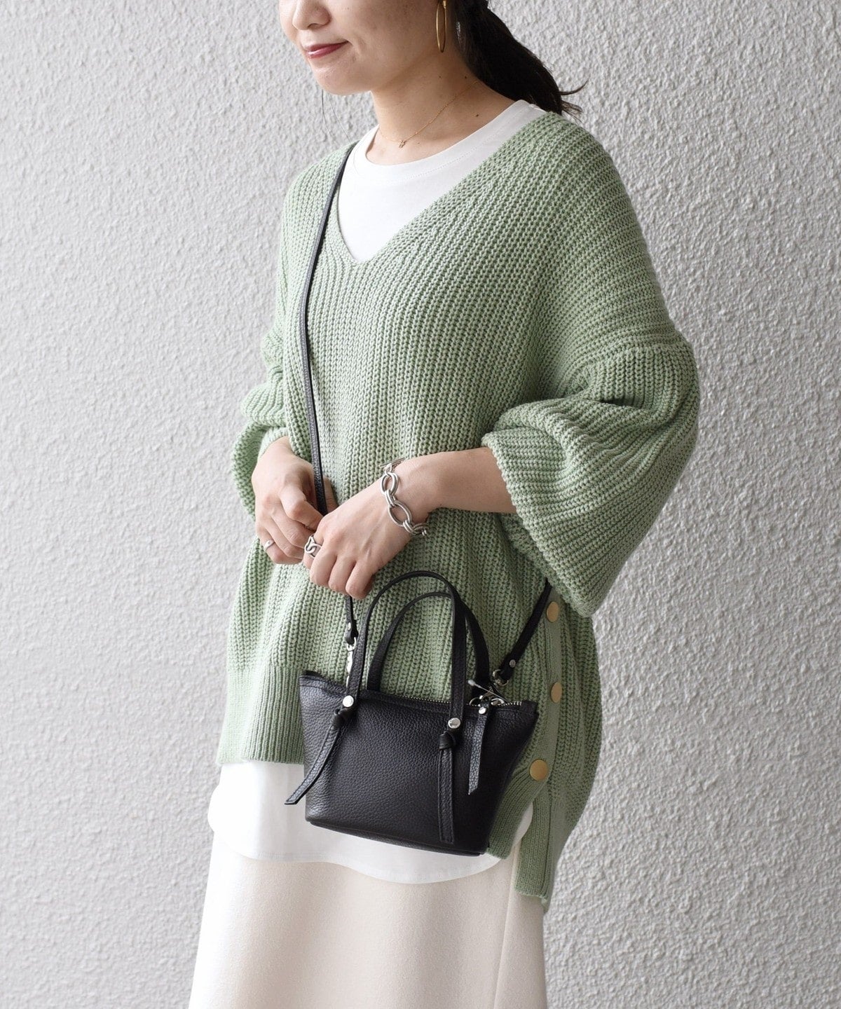 【WEB限定】〈手洗い可能〉スキッパーニット×ロンTセット 21FW