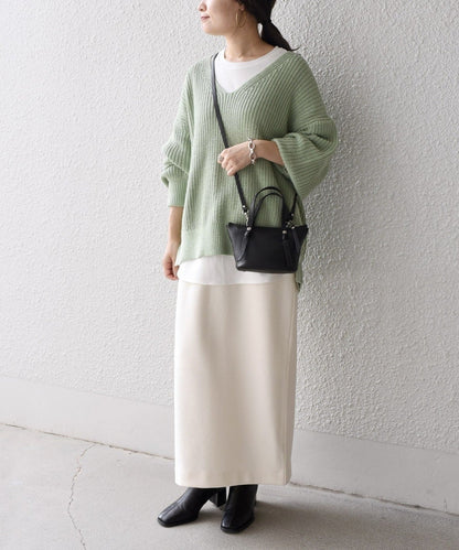 【WEB限定】〈手洗い可能〉スキッパーニット×ロンTセット 21FW