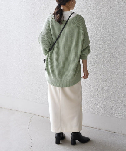 【WEB限定】〈手洗い可能〉スキッパーニット×ロンTセット 21FW