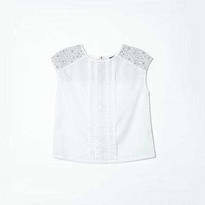 WHT LACE COMBI BACK ZIP BL