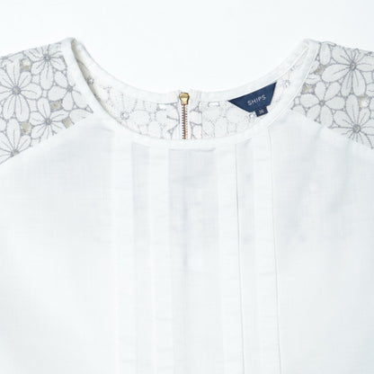 WHT LACE COMBI BACK ZIP BL