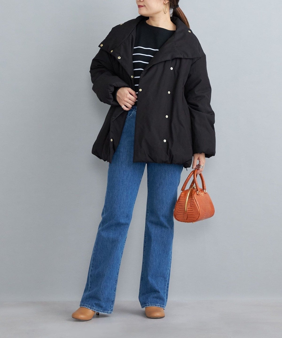 〈撥水加工〉コットンポリ ウェザー 中綿コート