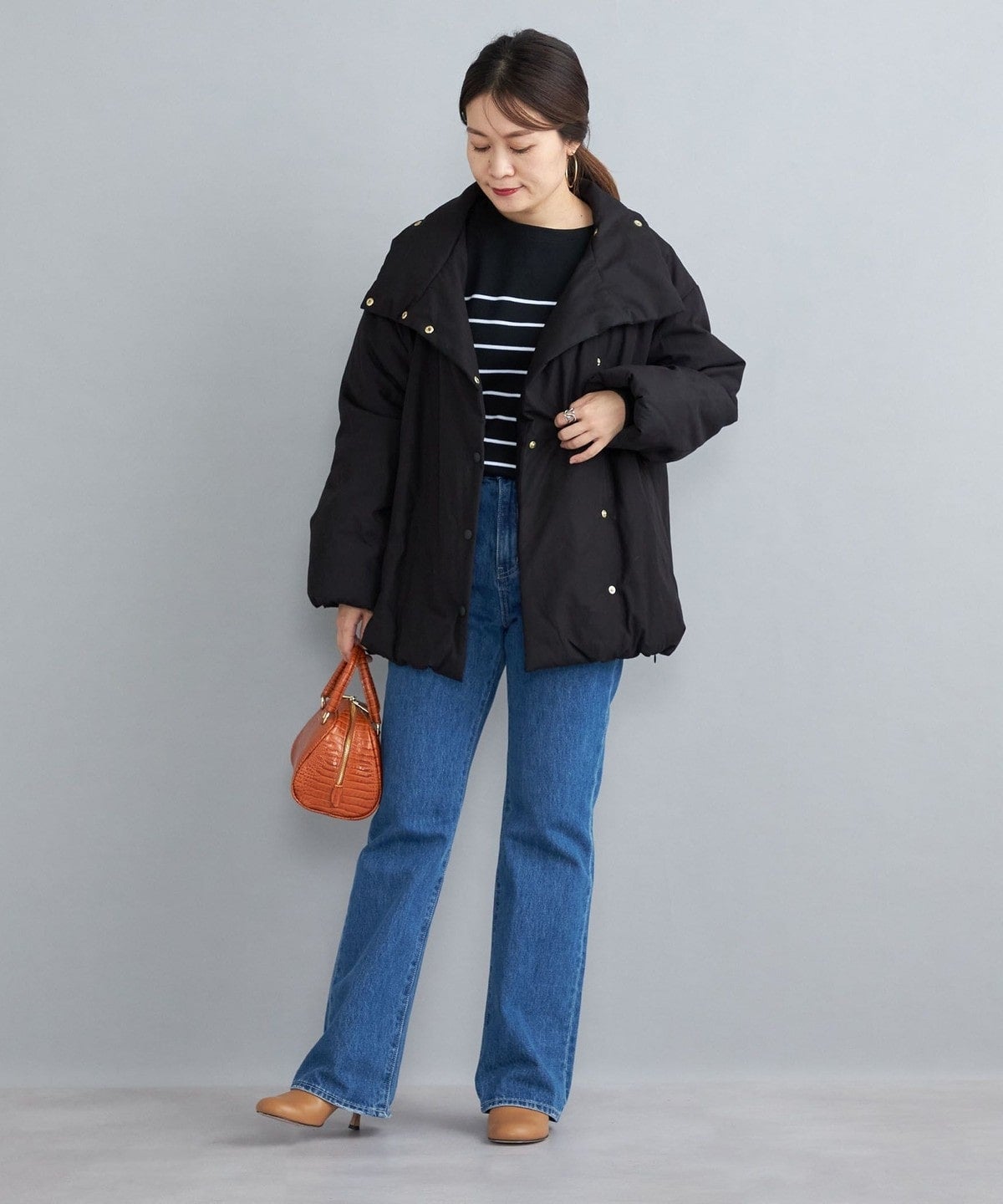 〈撥水加工〉コットンポリ ウェザー 中綿コート