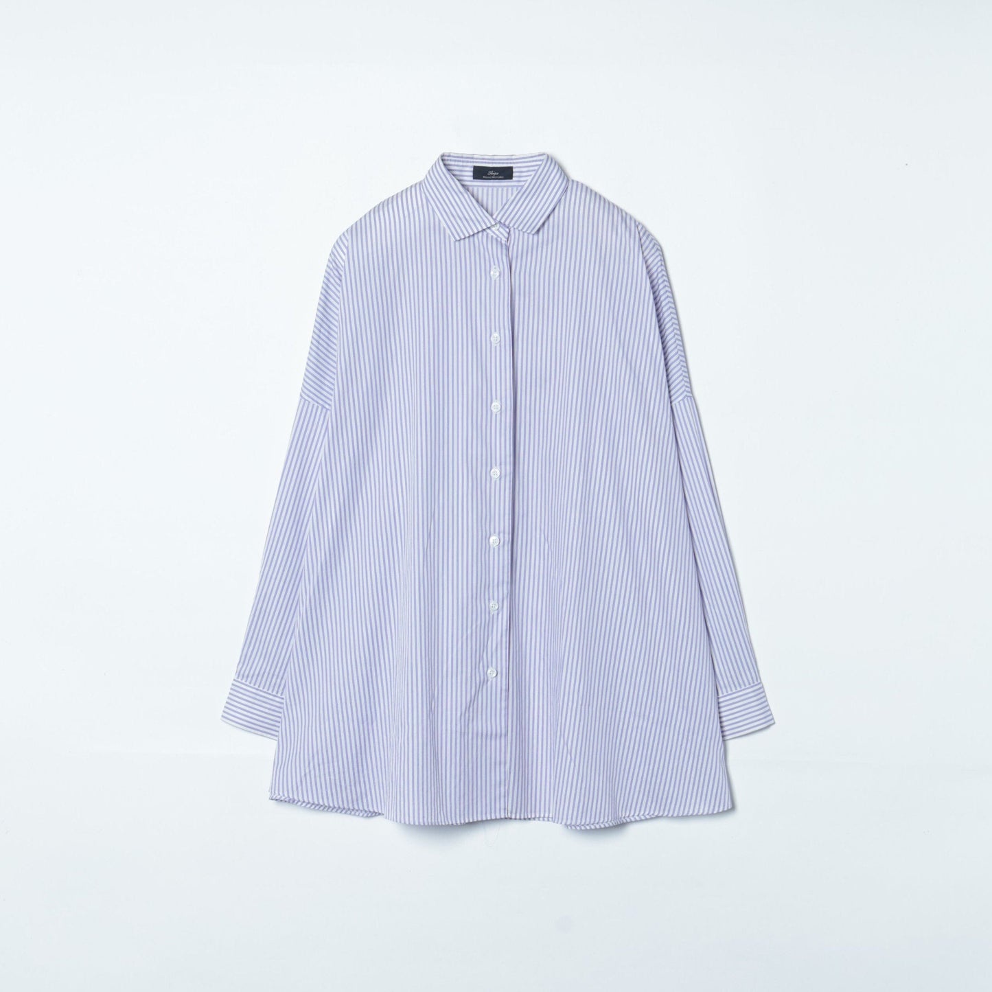 SHIPS Primary Navy Label:〈手洗い可能〉ALBINI パープルストライプ ビッグ シャツ