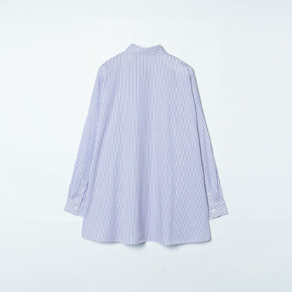 SHIPS Primary Navy Label:〈手洗い可能〉ALBINI パープルストライプ ビッグ シャツ