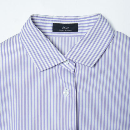 SHIPS Primary Navy Label:〈手洗い可能〉ALBINI パープルストライプ ビッグ シャツ