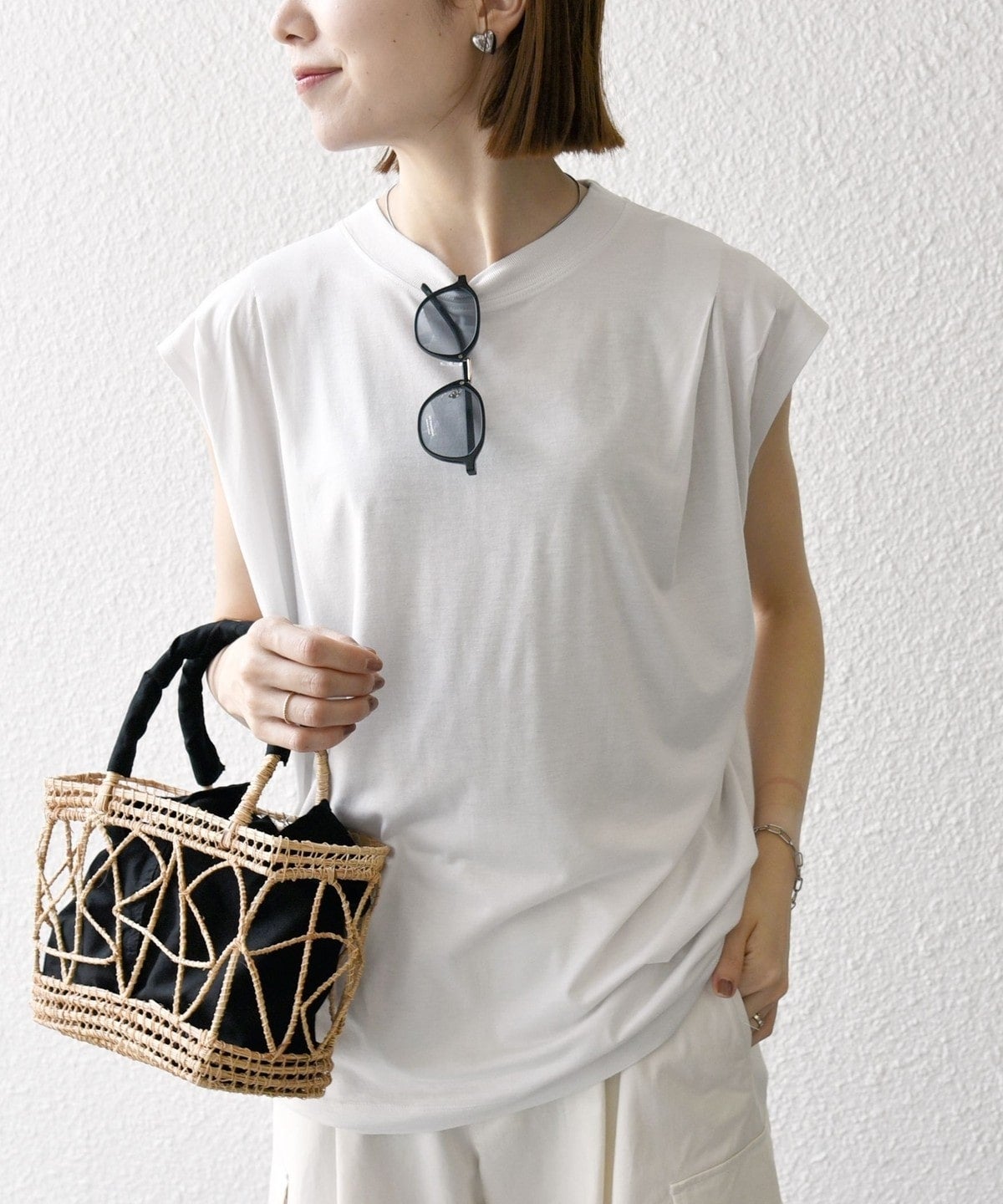 SHIPS any:〈洗濯機可能〉ショルダータック フレンチ ルーズ TEE