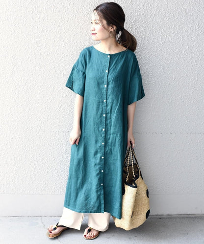 liflattie ships:リネン2WAYワンピース