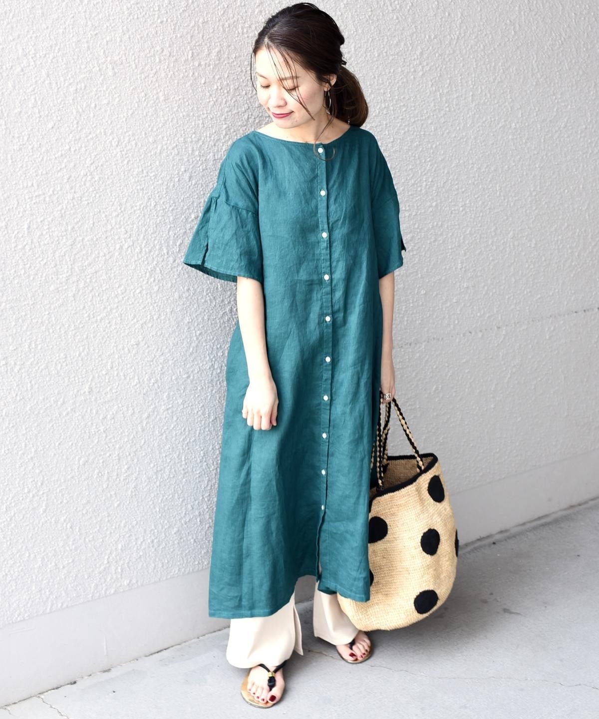 liflattie ships:リネン2WAYワンピース
