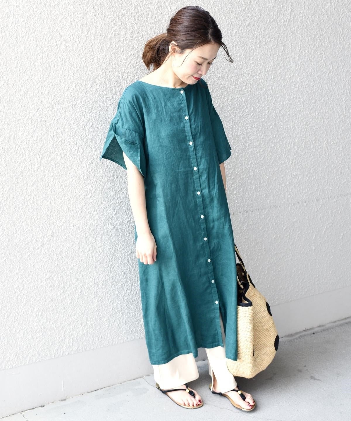 liflattie ships:リネン2WAYワンピース