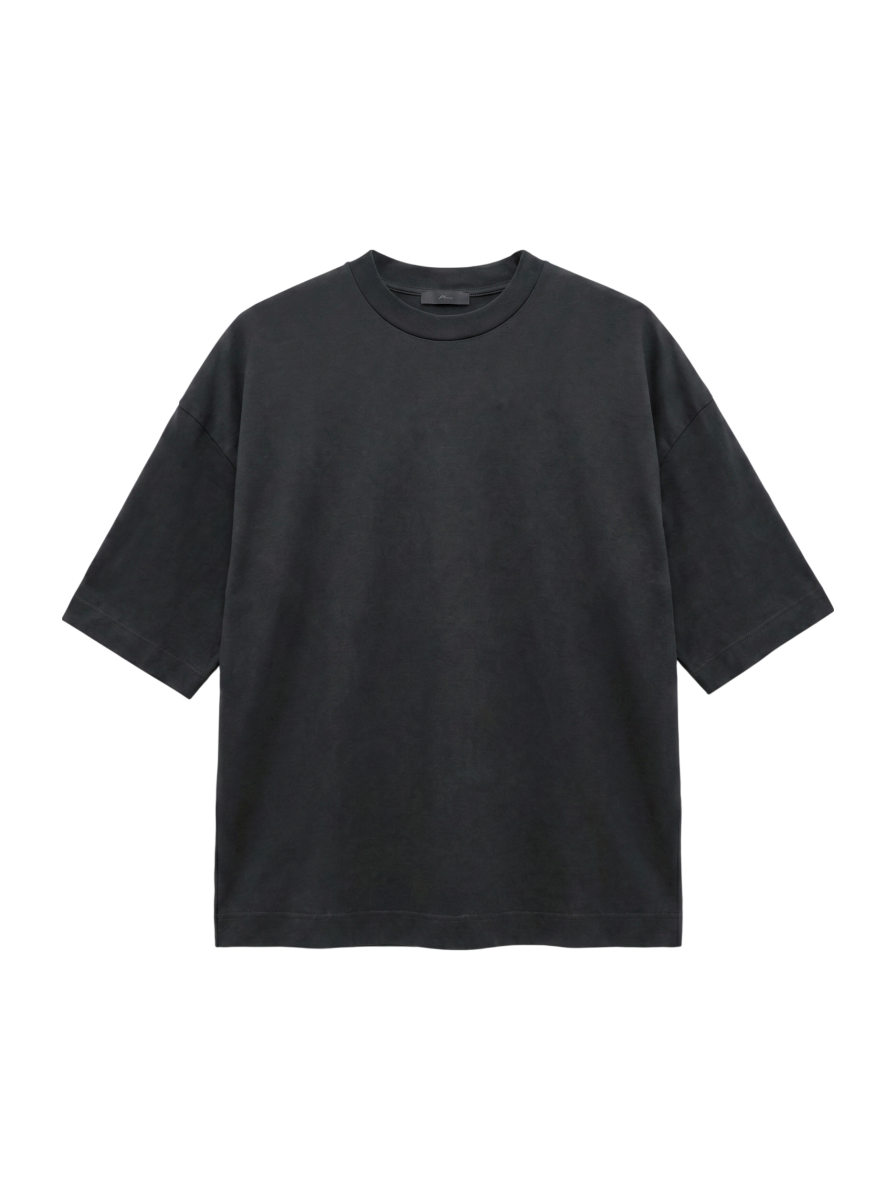 SHIPS Primary Navy Label:コットンショートスリーブプルオーバー