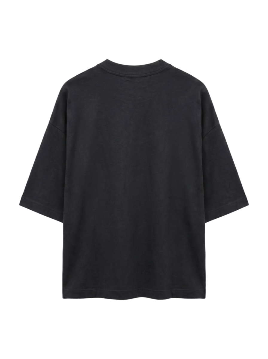 SHIPS Primary Navy Label:コットンショートスリーブプルオーバー